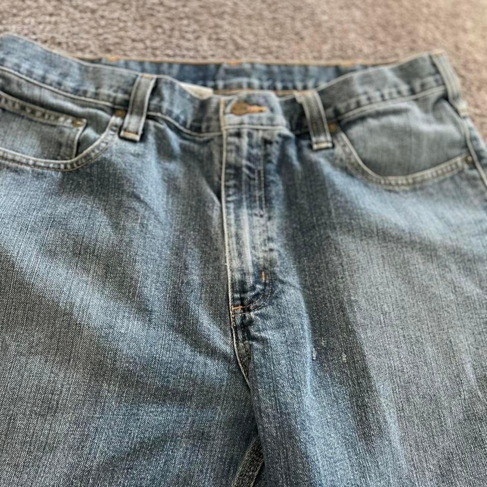 Carhartt Mens Relaxed Fit Jeans 101483-980 Blue Denim 36x34 (Measures 36x31.5)